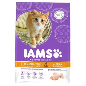 IAMS KITTEN & JUNIOR FOOD 0-1 YEARS 2.55KGS  Image 1