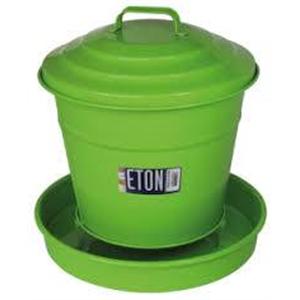 ETON GALVANISED COVERED CHICKEN FEEDER 3.6KG GREEN Image 1