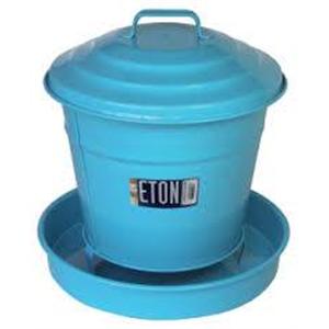 ETON GALVANISED COVERED CHICKEN FEEDER 3.6KG BLUE Image 1