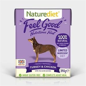 Naturediet Feel Good Turkey & Chicken 18 x 390g. Image 1