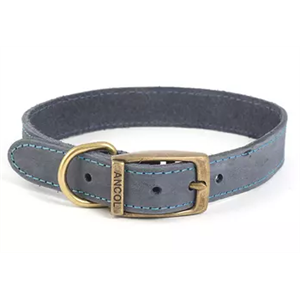 ANCOL 22inch / 55CM TIMBERWOLF LEATHER COLLAR BLUE Image 1