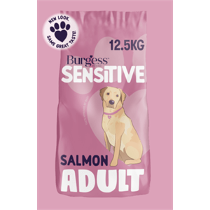 BURGESS SENSITIVE ADULT SALMON & RICE DOG FOOD 12.5KG - SHORT DATED Image 1