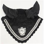RAMBO DIAMANTE COTTON CROCHET EAR NET - BLACK thumbnail