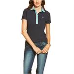 ARIAT PRIX FASHION LADIES SHORT SLEEVE POLO - NAVY thumbnail