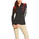 ARIAT TEAM SUNSTOPPER LADIES 1/4 ZIP TOP - NAVY  thumbnail