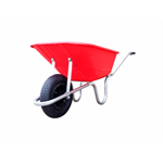 RED 110LTR WHELBARROW PVC PAN SINGLE PNEUMATIC TYRE thumbnail